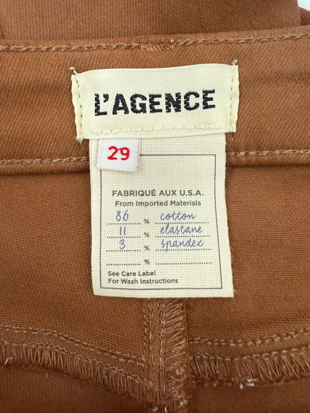 L’AGENCE Kendra High Rise Flare Cropped Jean in Java Coated Size 29 - Picture 4 of 6